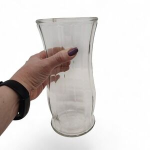 Elegant Fluted Large Vase Thick Clear Glass 9.5" Tall Flower Holder Decor Garcia